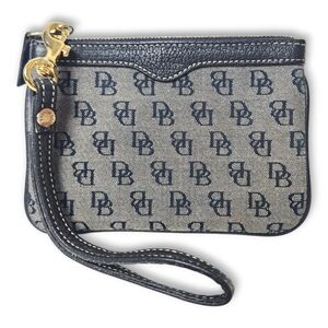 Dooney & Bourke Monogram Canvas Wristlet with Hidden Key Chain